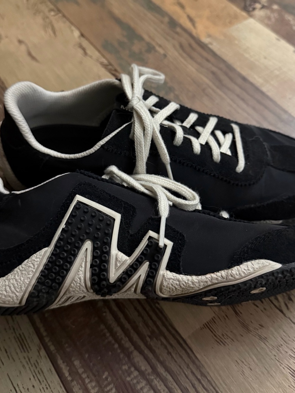 Merrell Black and Cream Athletic Lace-Up Sneakers